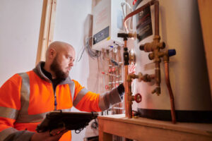 heating engineer installing system